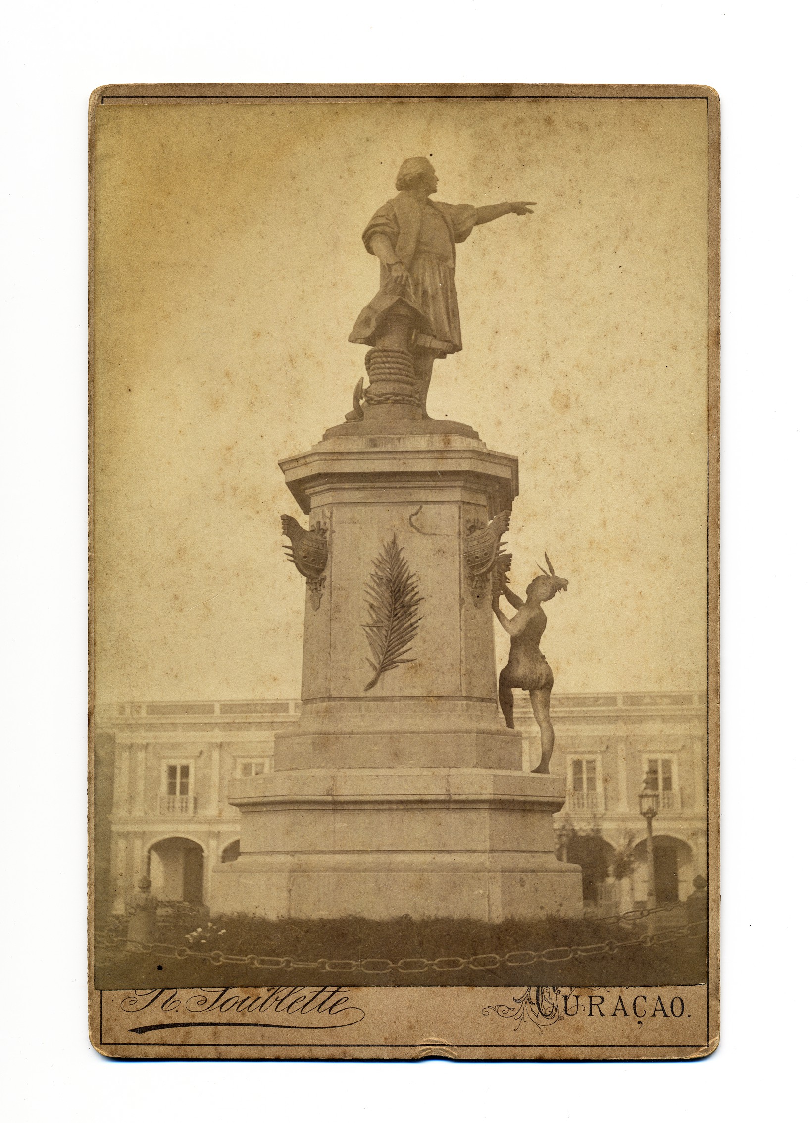 R. Soublette: standbeeld van Columbus, Curaçao, Curaçao ca. 1869