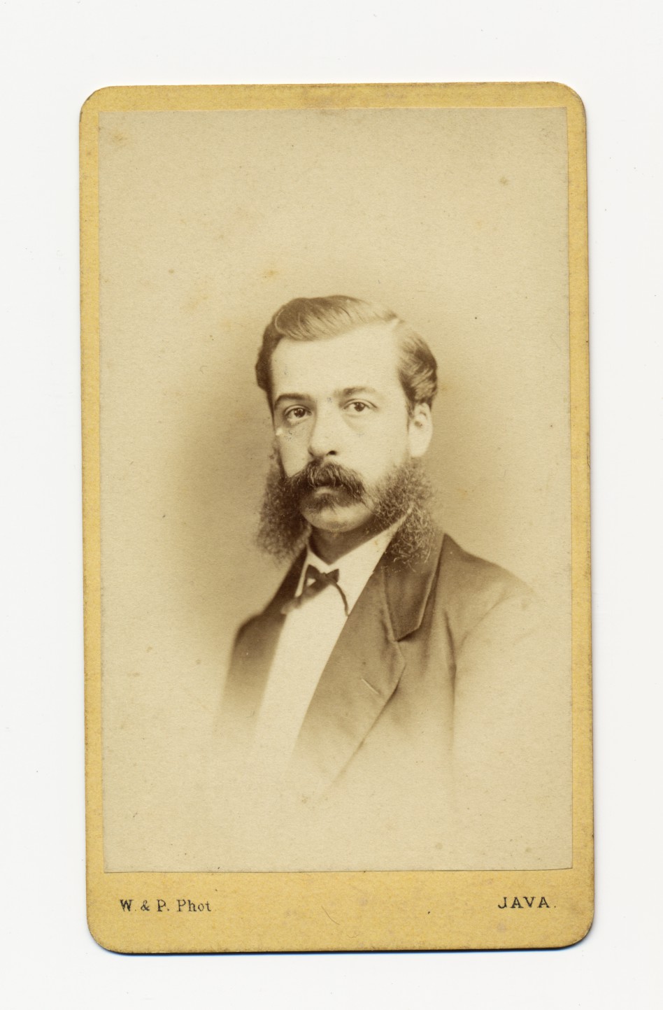 Woodbury & Page: man met bakkebaarden, Java ca. 1875