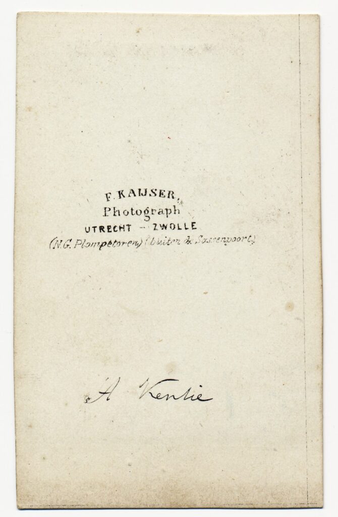 View the photos 2 van F. Kaijser: A. Kentie, Utrecht/Zwolle ca. 1878