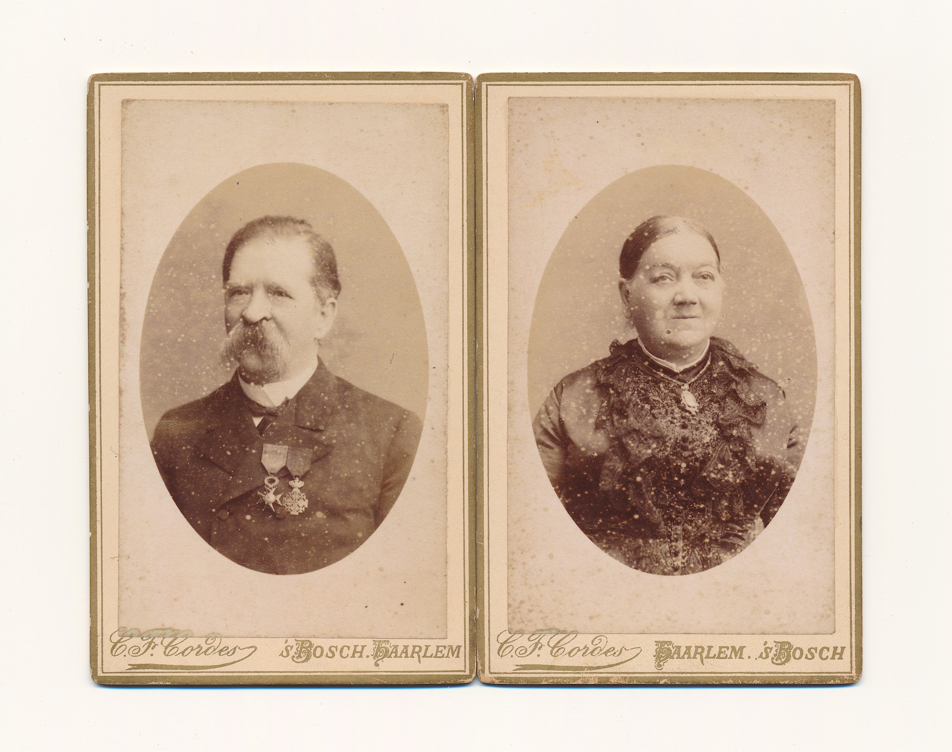 C.F. Cordes: Dubbele carte de visite, ‘s-Hertogenbosch/Haarlem ca. 1883