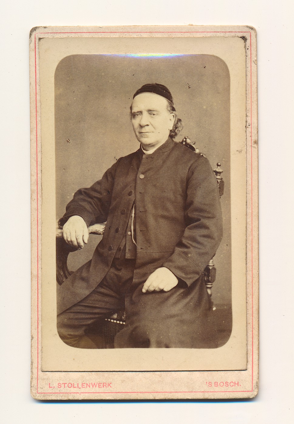 L. Stollenwerk: priester met kalotje, ‘s-Hertogenbosch ca. 1874