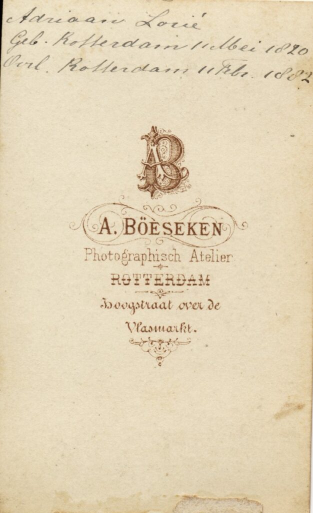 View the photos 2 van A. Böeseken: Adriaan Lorié, Rotterdam ca. 1875