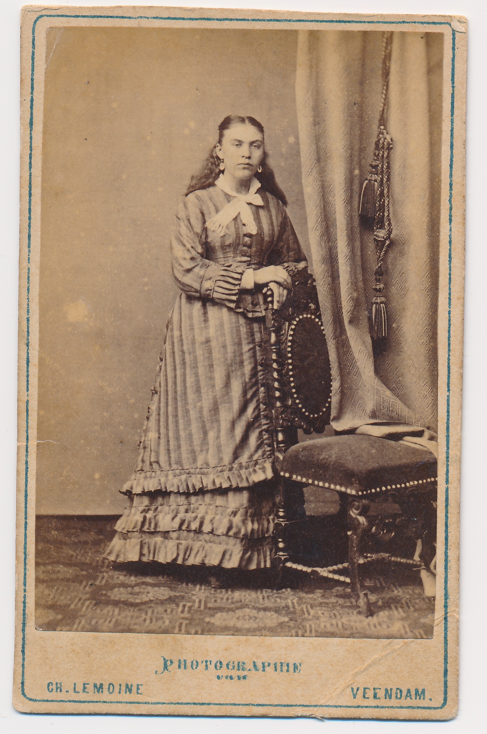 Ch. Lemoine: onbekende vrouw, Veendam ca. 1875