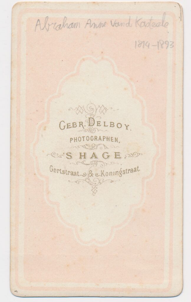 Bekijk de foto's 2 van Gebr. Delboy: Abraham Anne van de Kasteele, Den Haag ca. 1875