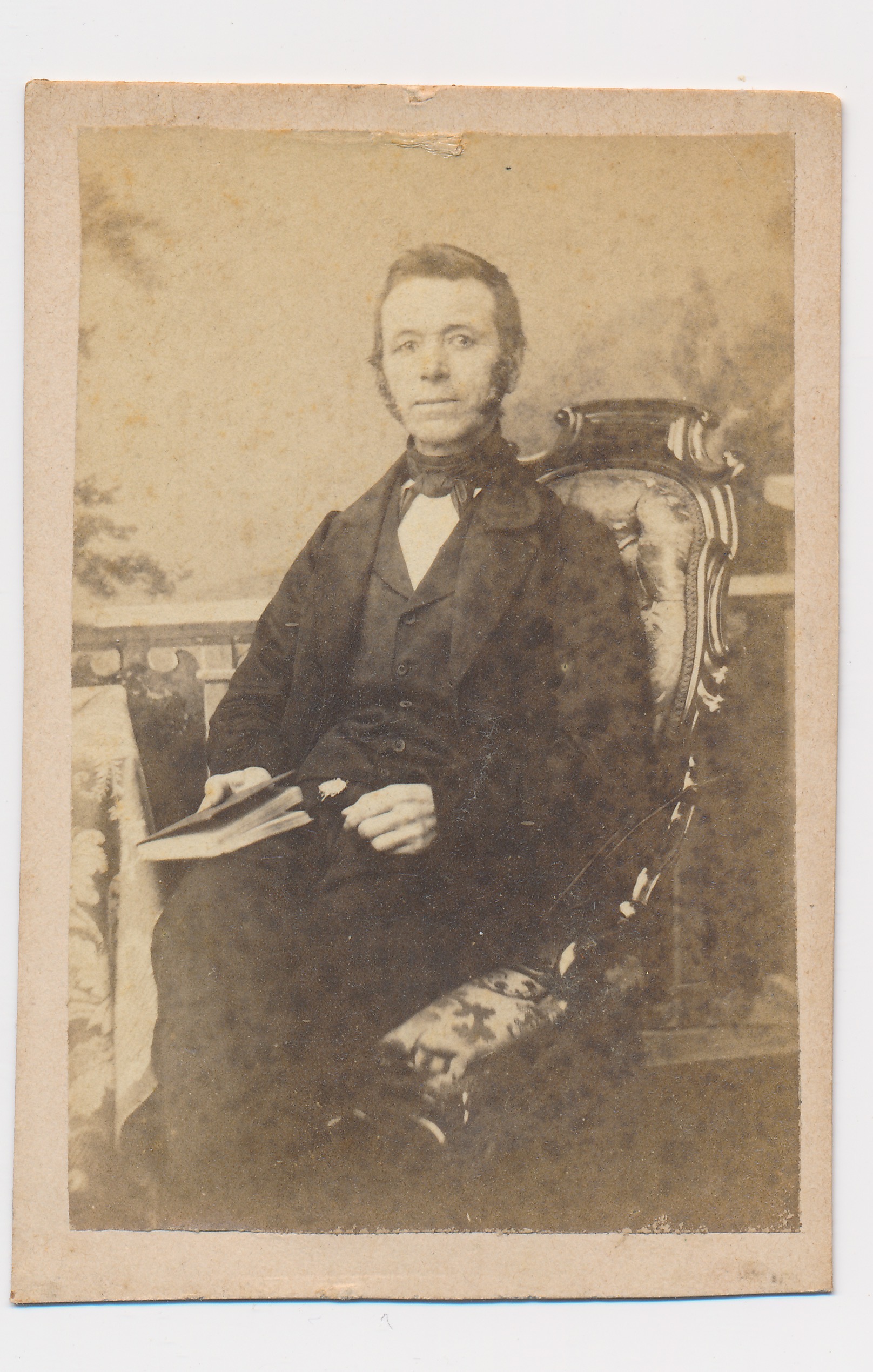 F. Kaijser: onbekende man met boek, Utrecht ca. 1865