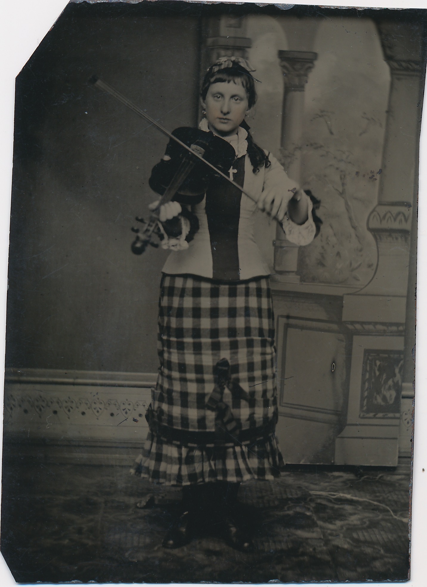 Onbekend: vioolspeelster, Nederland ca. 1875