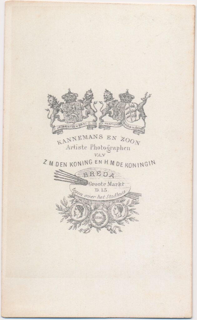 View the photos 2 van Kannemans & Zoon: studio of Kannemans & Zoon (Breda), Breda ca. 1865