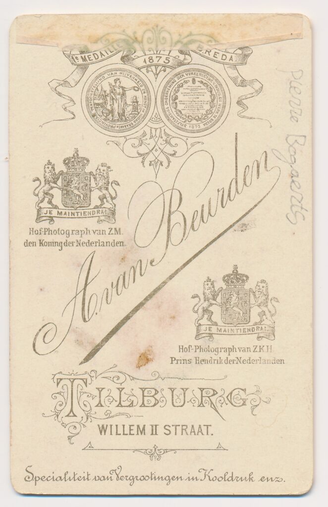 Bekijk de foto's 2 van A. van Beurden: Pierre Bogaerts, Tilburg ca. 1880