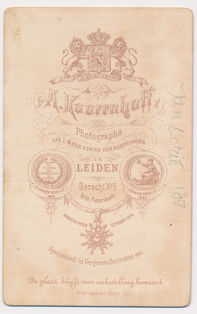 Bekijk de foto's 2 van A. Koorenhoff: Jan Lorie, Leiden ca. 1878
