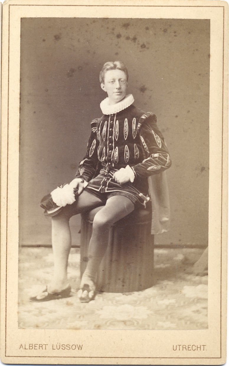Albert Lüssow: Jan Harte van Tecklenburg in kostuum, Utrecht ca. 1881
